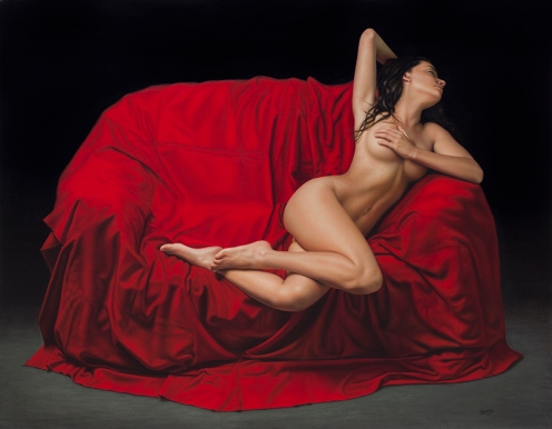 El Drapeado Rojo Carmesí 140 x180